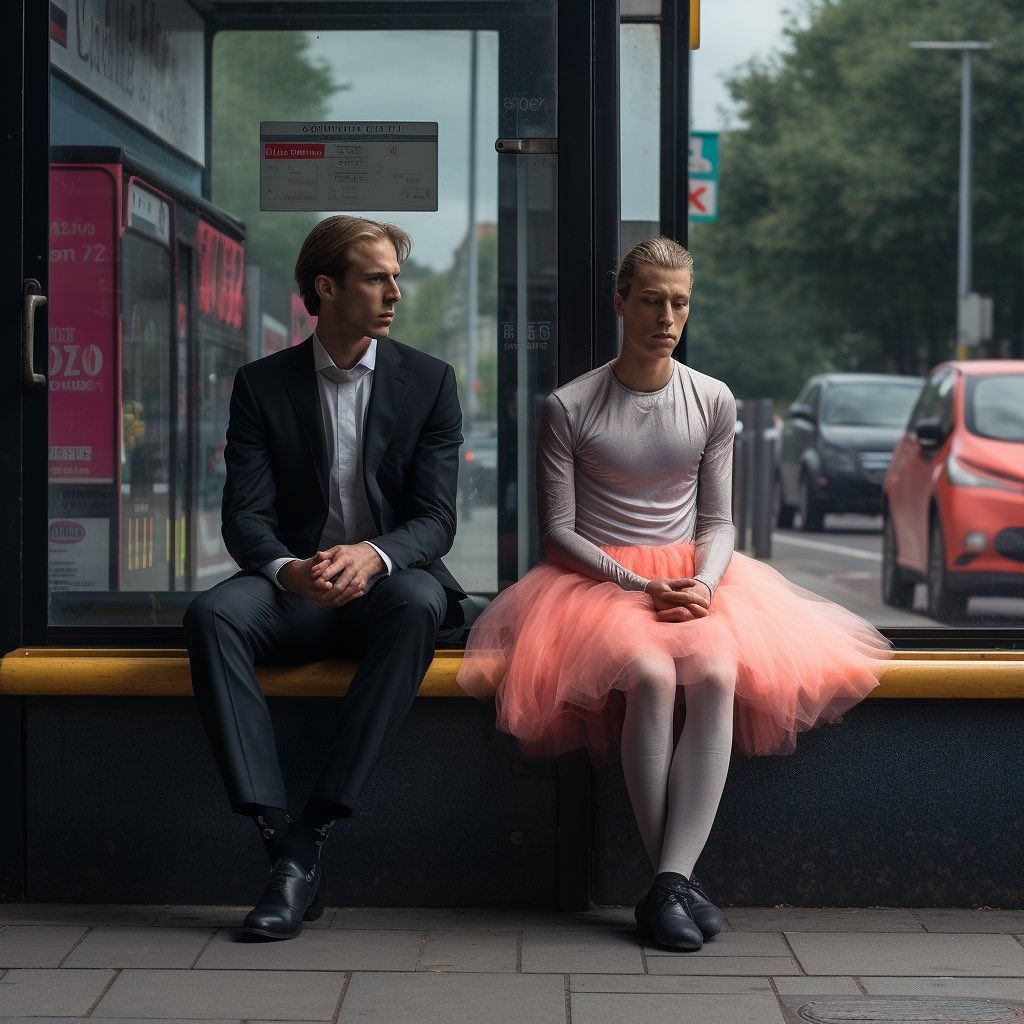 Contrast at the Bus Stop